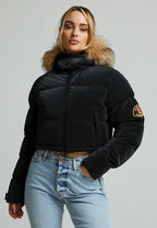 BELLUCCI CROPPED HOODED PUFFER - Winter jacket - black