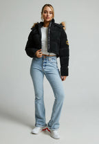 BELLUCCI CROPPED HOODED PUFFER - Winter jacket - black