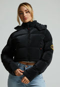 BELLUCCI CROPPED HOODED PUFFER - Winter jacket - black