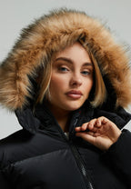BELLUCCI CROPPED HOODED PUFFER - Winter jacket - black