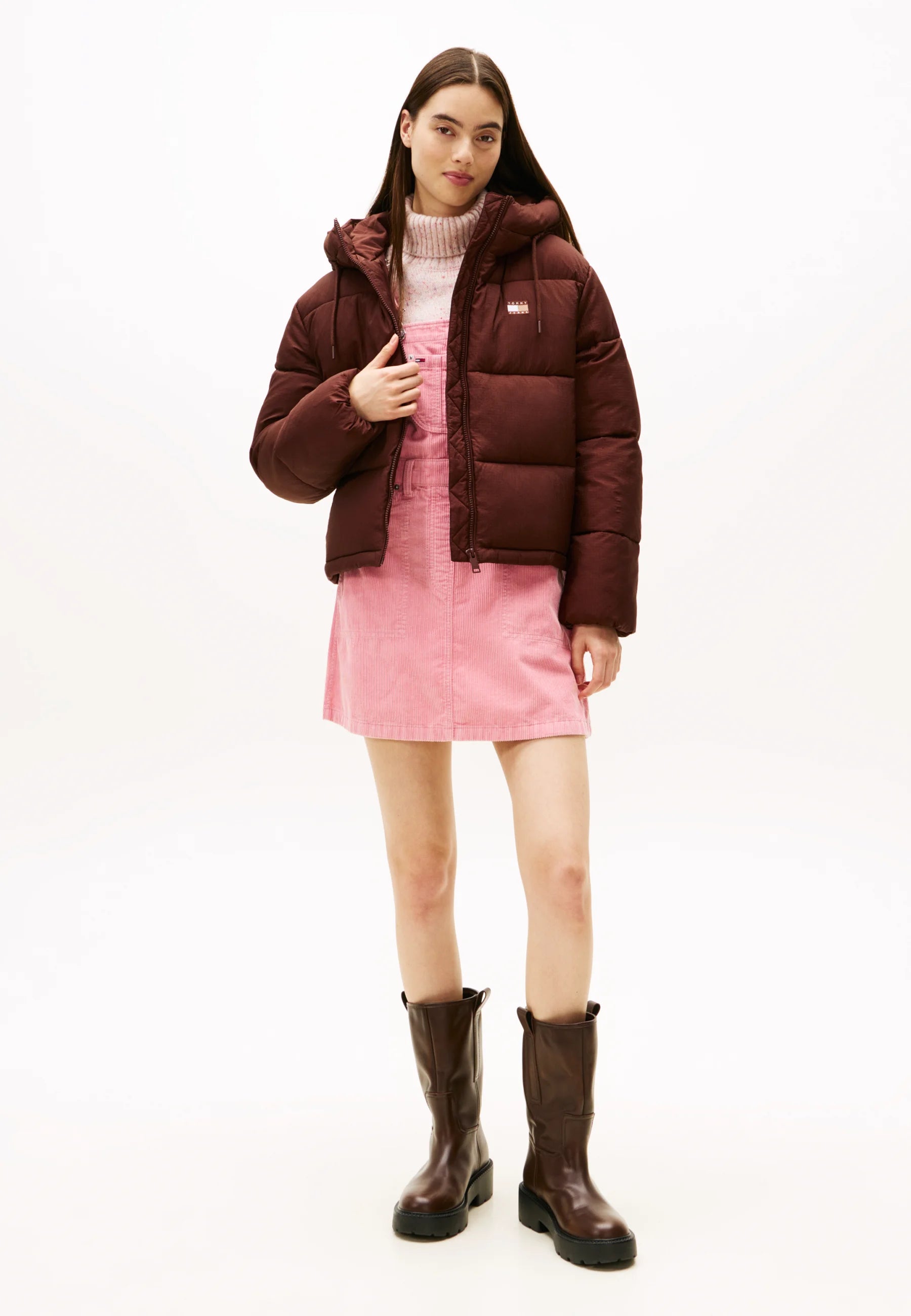 HOODED PUFFER JACKET - Winter jacket - malted milk