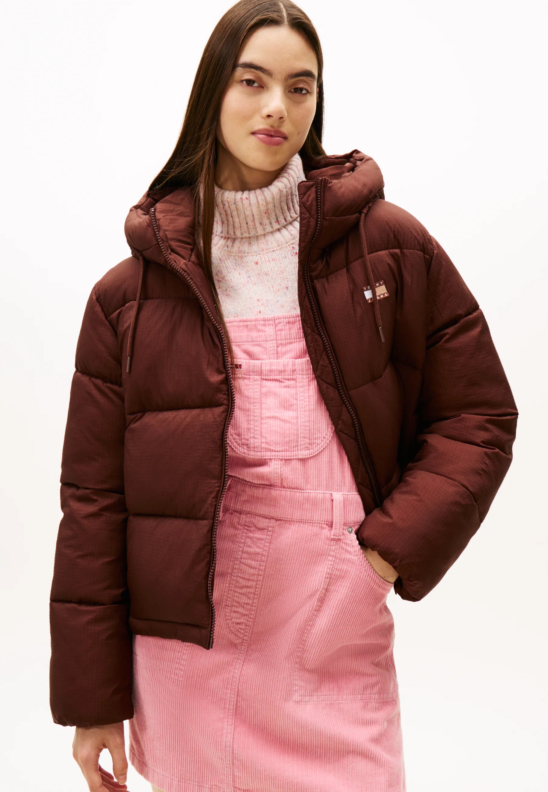HOODED PUFFER JACKET - Winter jacket - malted milk