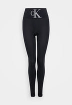 WOMEN HIGH WAIST MONOGRAM - Leggings - Stockings - black
