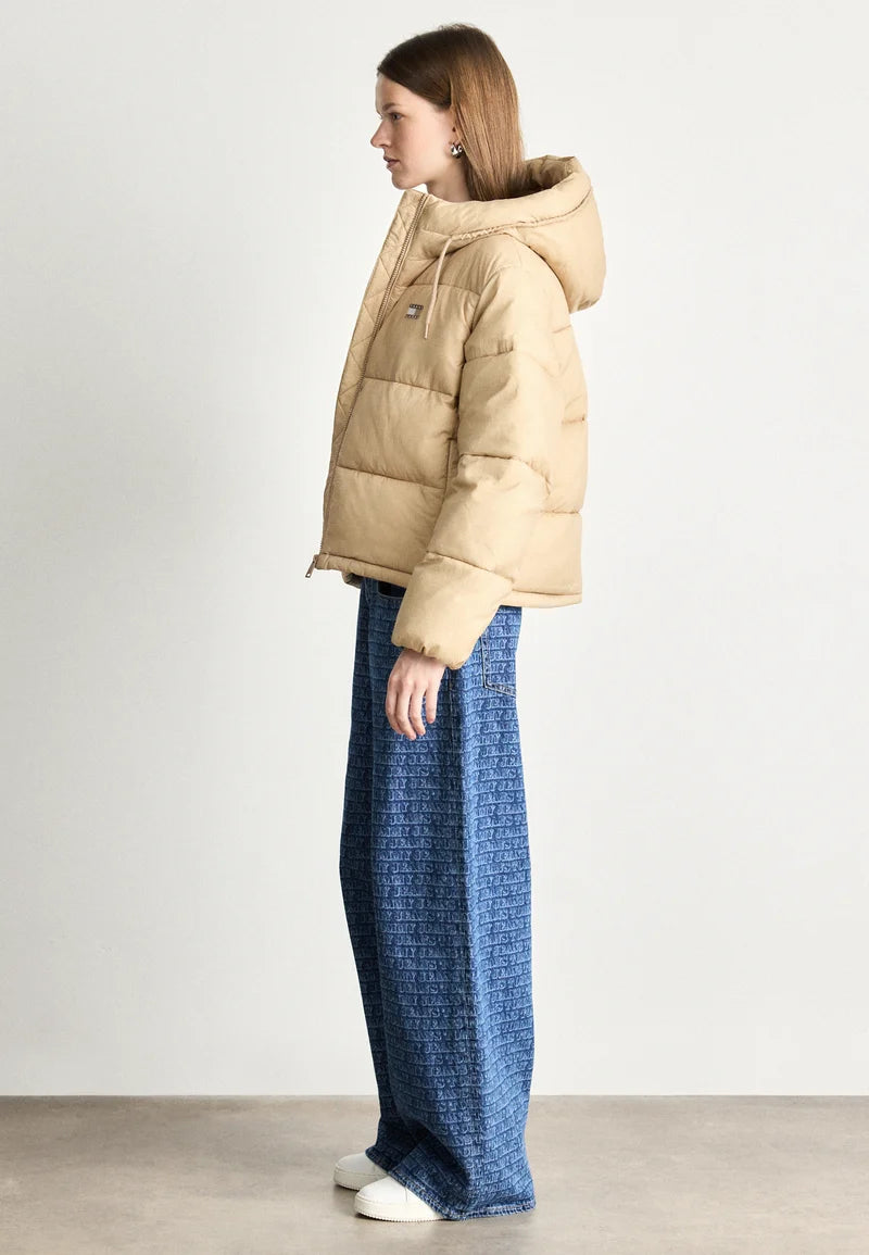 HOODED PUFFER JACKET - Winter jacket - malted milk