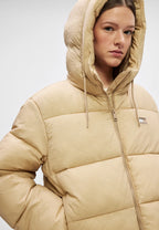 HOODED PUFFER JACKET - Winter jacket - malted milk