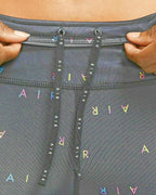 Nike Air Womens 7/8 Logo Prints Running Leggings DJ0899-010 Black