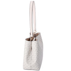 Michael Kors Pratt Medium  Shoulder Bucket Bag Signature Logo Light Cream MK