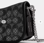 NWT Coach Swinger 20 Bag With Chain In Crystal Signature Jacquard CW568 Black