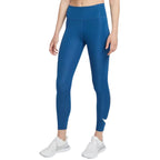 NIKE Women's Dri-Fit Swoosh Run 7/8 Mid Rise Leggings sz L Large Court Blue