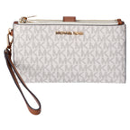 Michael Kors Jet Set Travel Double Zip Phone Wristlet MK Vanilla Signature
