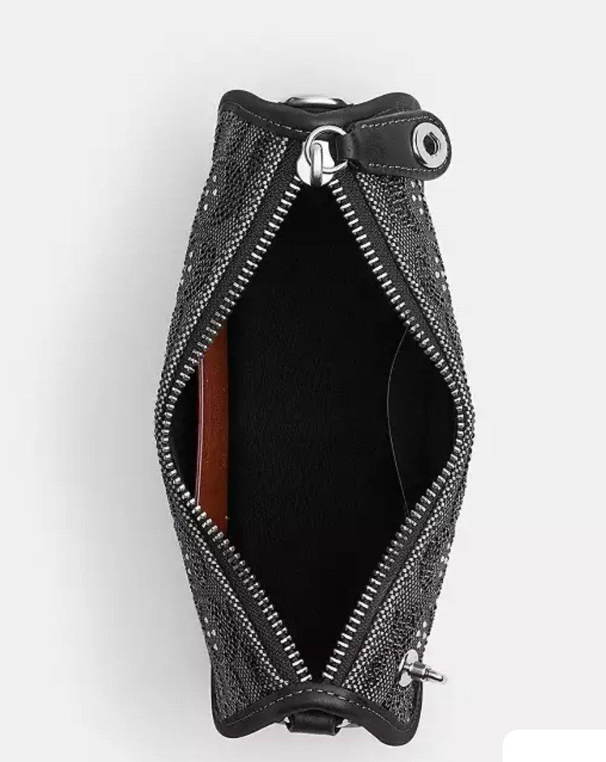 NWT Coach Swinger 20 Bag With Chain In Crystal Signature Jacquard CW568 Black