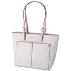 Michael Kors Jet Set Travel Medium Double Pocket Tote Vanilla MK Blush Pink