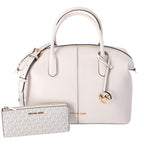 Michael Kors Hyde Large Slouchy Satchel Light Cream Pebbled Leather