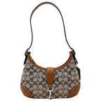 Coach Hamptons Hobo Bag In Crystal Signature Jacquard- Silver/Burnished Amber