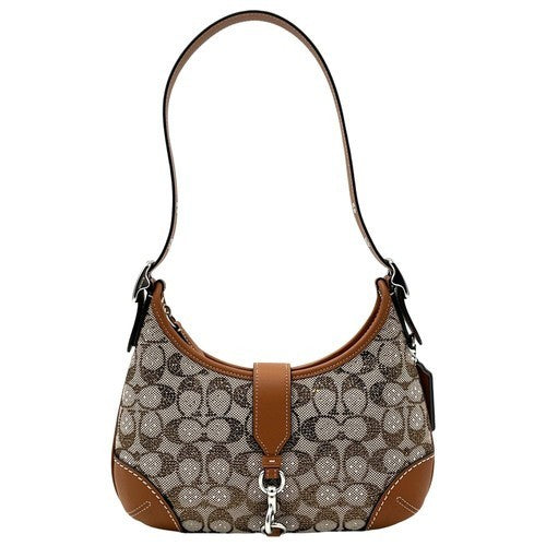 Coach Hamptons Hobo Bag In Crystal Signature Jacquard- Silver/Burnished Amber
