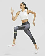 Nike Air Womens 7/8 Logo Prints Running Leggings DJ0899-010 Black