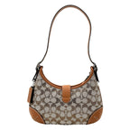 Coach Hamptons Hobo Bag In Crystal Signature Jacquard- Silver/Burnished Amber