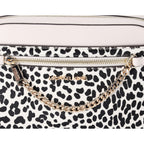 Michael Kors Jet Set East West Chain Crossbody Light Cream Multi Cheetah