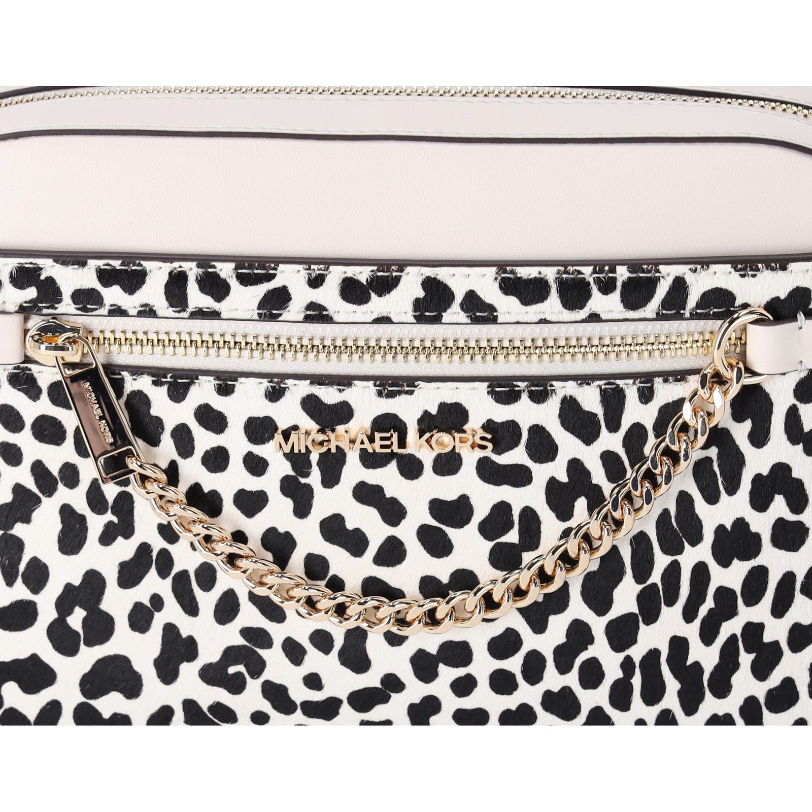 Michael Kors Jet Set East West Chain Crossbody Light Cream Multi Cheetah