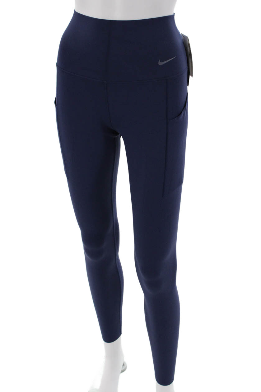 Nike Womens Dark Blue Ankle Leggings Nylon Spandex Size S