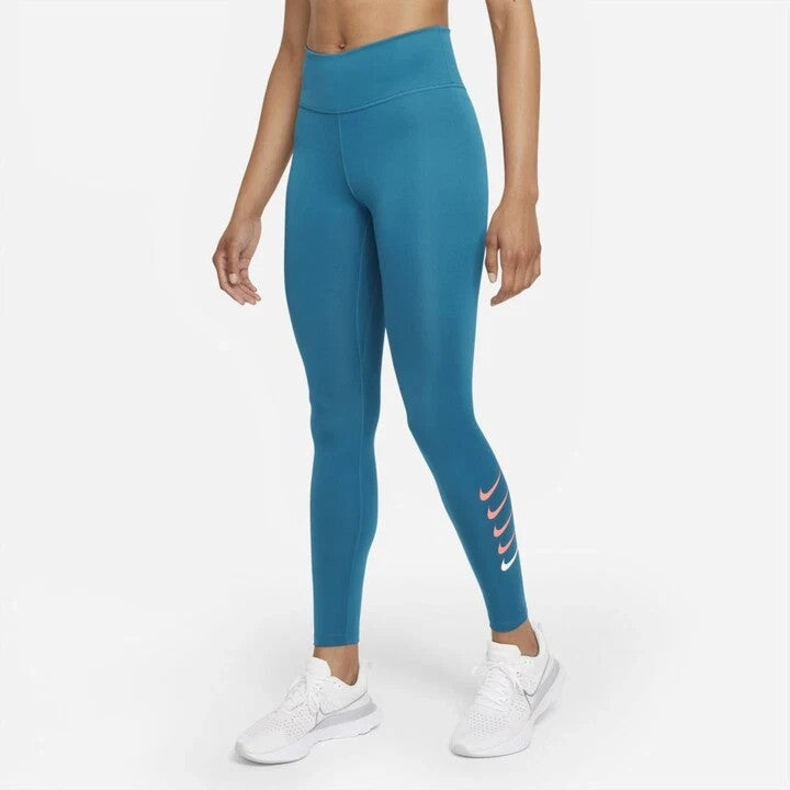 Nike Swoosh Run 7/8 Running Leggings TEAL (DJ0934-301 ) Women's Size Small NEW