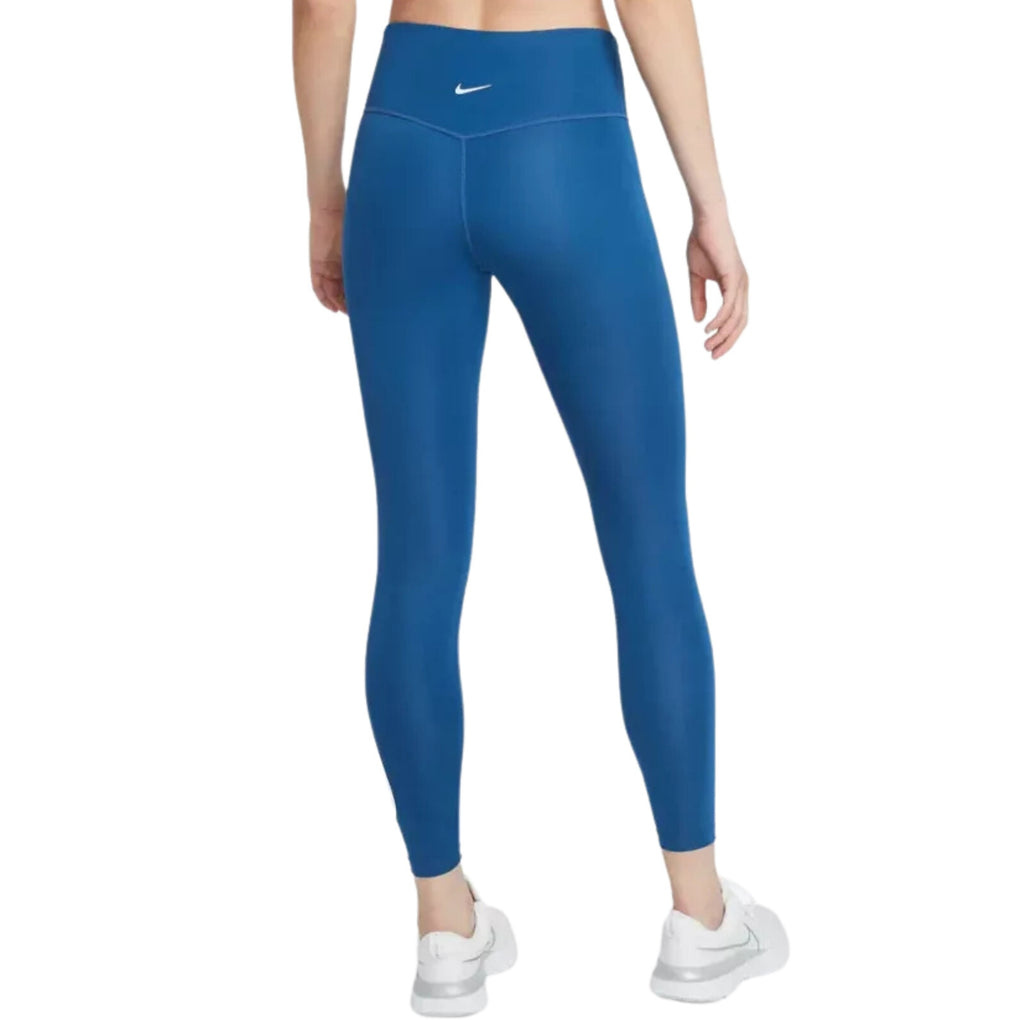 NIKE Women's Dri-Fit Swoosh Run 7/8 Mid Rise Leggings sz L Large Court Blue