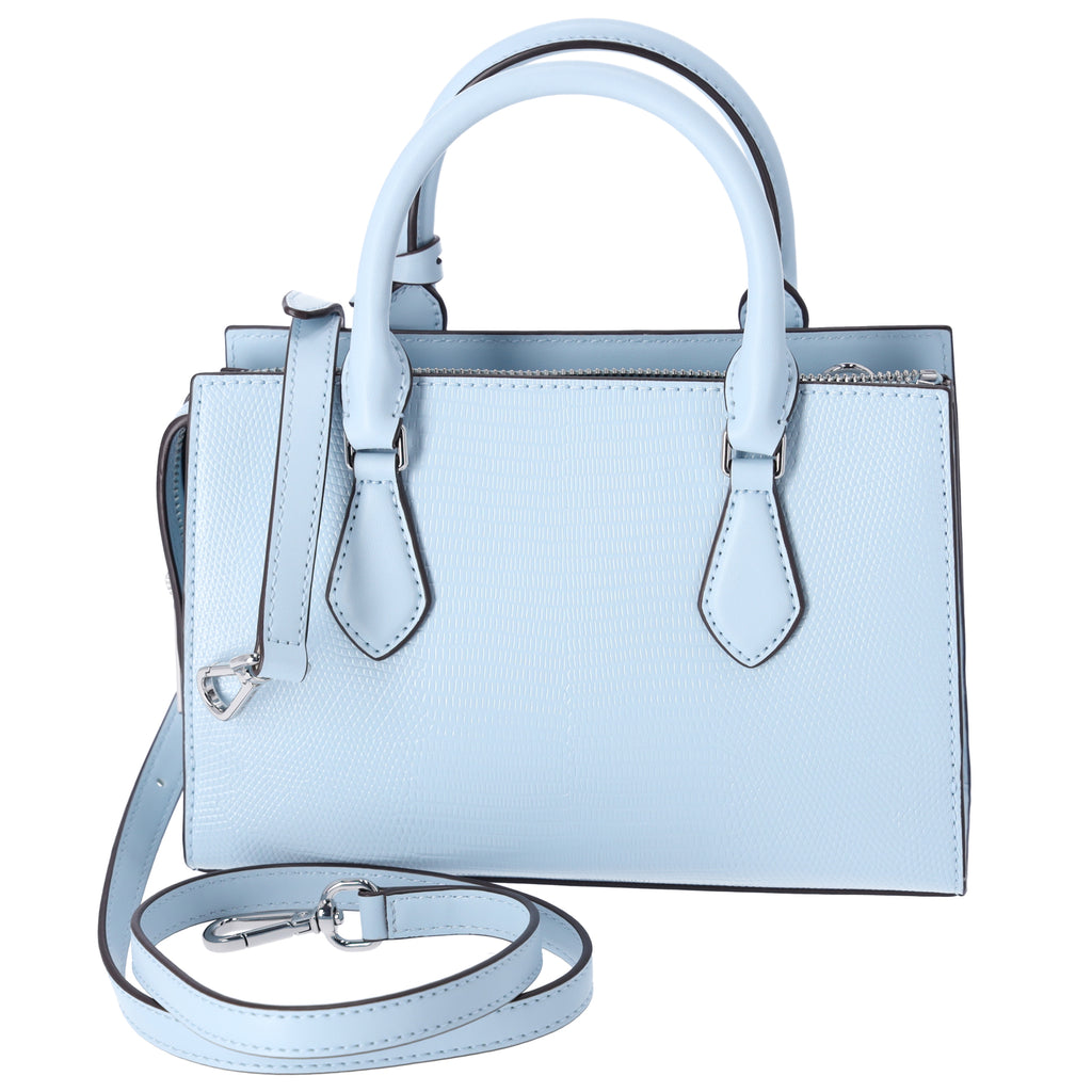 Michael Kors Sheila Small Faux Saffiano Leather Satchel Vista Blue