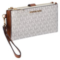 Michael Kors Jet Set Travel Double Zip Phone Wristlet MK Vanilla Signature